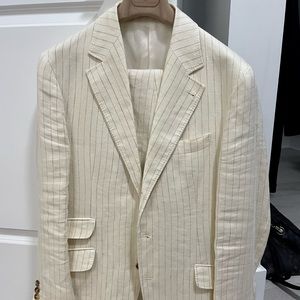 Brunello Cucinelli Cream Linen Suit - IT48 / US38